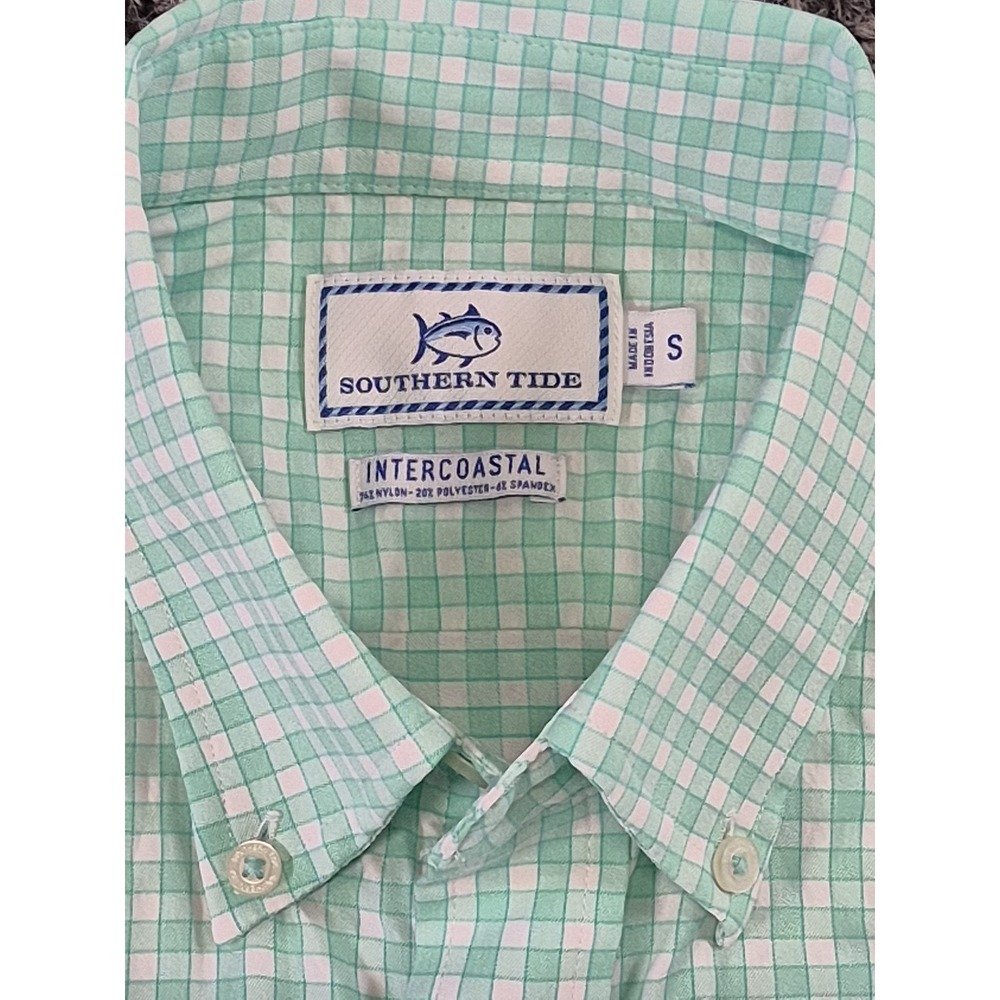 Southern Tide Intercoastal Shirt Mens Small Plaid Short Sleeve Fishing - Picture 3 of 8